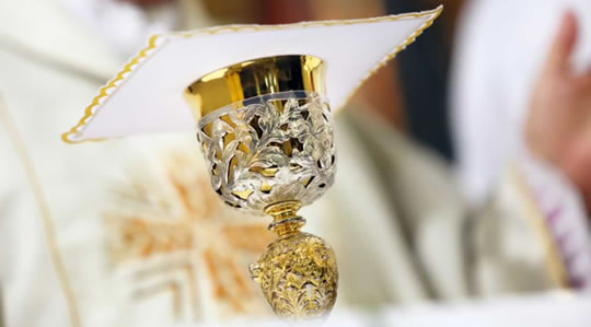 Mass/Liturgy Search - catholic Priest at the Altar during the Eucharist Mass 