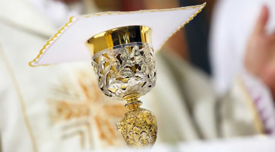 Mass/Liturgy Search - catholic Priest at the Altar during the Eucharist Mass Plymouth